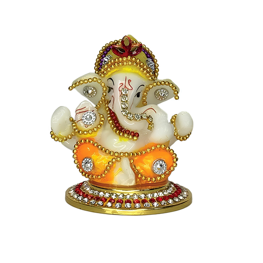 Ganesha Idol in Yellow Color for Car Dashboard