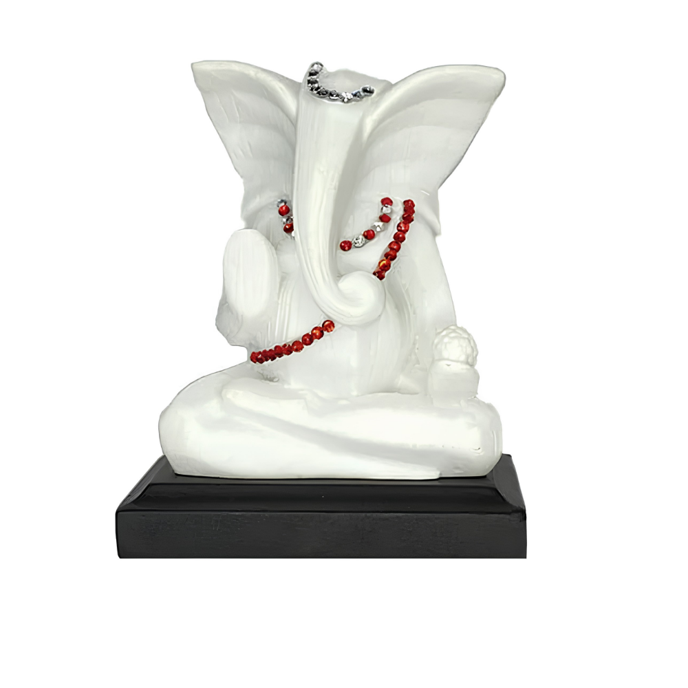 Ganesha Idol with String of Pearls for Car Dashboard