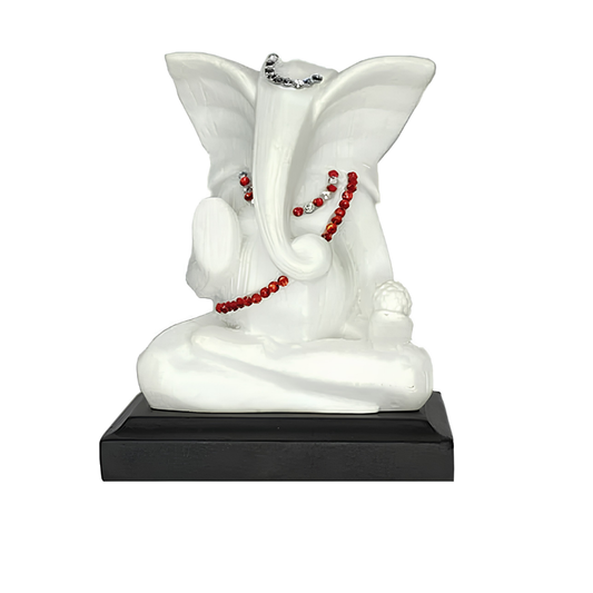 Ganesha Idol with String of Pearls for Car Dashboard