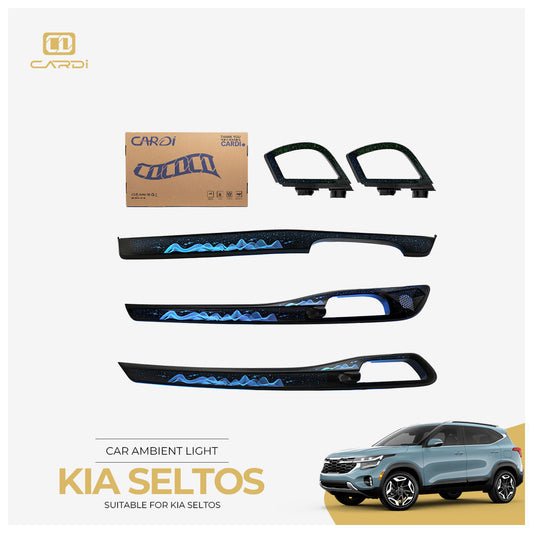 Cardi OEM LED Ambient Light Kit for Kia Seltos | Full Interior Setup | 20 IN 1 | App Controlled | 265 Colours | Premium OEM Finish