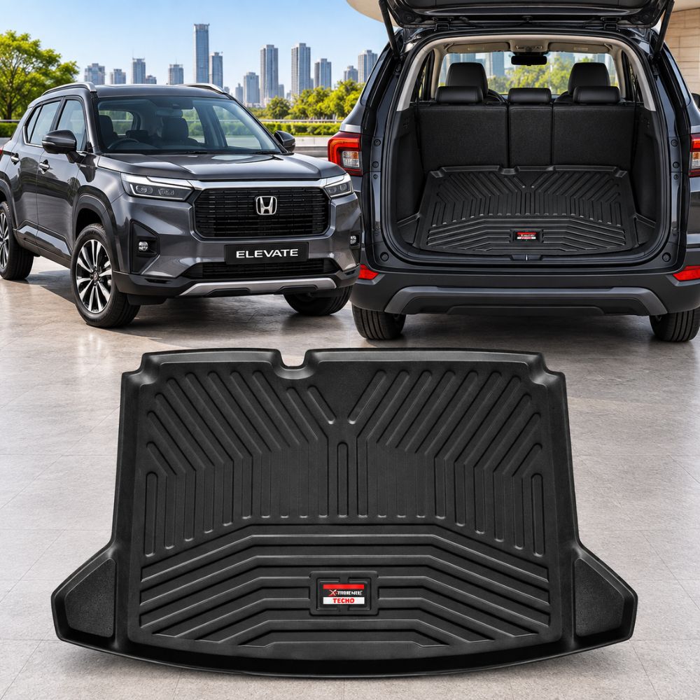 Techo X-treme Custom Fit TPE Trunk Mat for Honda Elevate | Tray Design | Raised Edges | Waterproof | All-Weather Boot Protection
