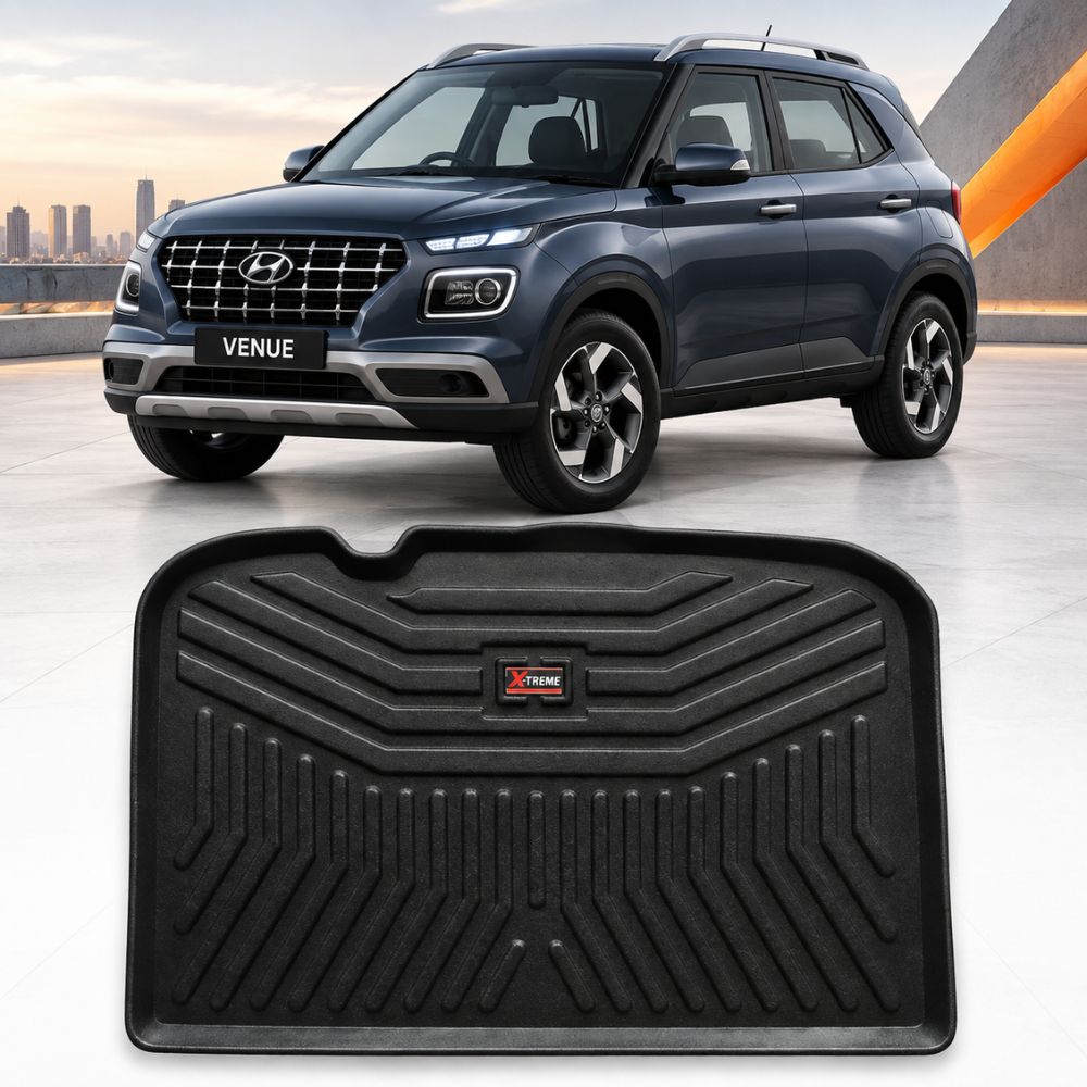 Techo X-Treme Custom Fit TPE Trunk Mat for Hyundai Venue 2019+ | Tray Design | Raised Edges | Waterproof | All-Weather Boot Protection
