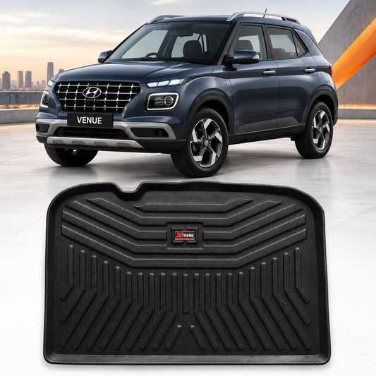 Techo X-Treme Custom Fit TPE Trunk Mat for Hyundai Venue 2019+ | Tray Design | Raised Edges | Waterproof | All-Weather Boot Protection
