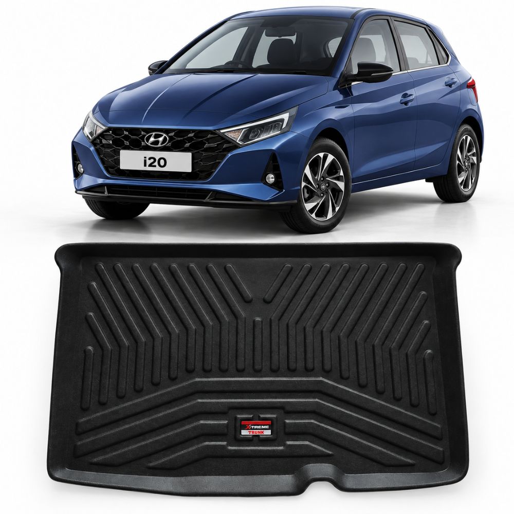 Techo X-treme Custom Fit TPE Trunk Mat for Hyundai i20 2020 Onwards | Tray Design | Raised Edges | Waterproof | All-Weather Boot Protection
