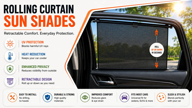 Rolling Curtain Sun Shades: The Complete Guide to Cooler, More Comfortable Car Journeys