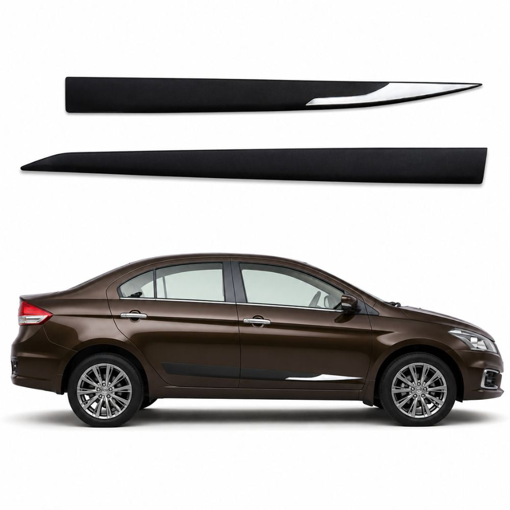 Imported Black & Chrome Side Beading for Maruti Suzuki Ciaz 2014 to 2025 | Black & Chrome
