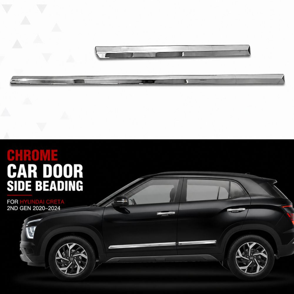 Imported Chrome Car Door Side Beading for Hyundai Creta 2nd Gen 2020–2024, 3rd Gen 2024 Onwards & Creta EV 1st Gen 2025 Onwards
