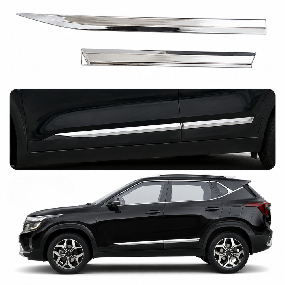 Imported Chrome Car Door Side Beading for Kia Seltos 1st Gen 2019 to 2025 | 2019–2023 & Facelift 2023–2025
