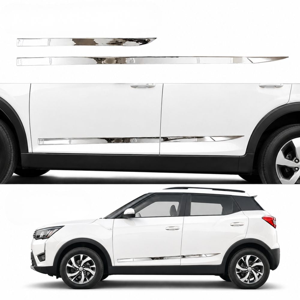 Imported Chrome Car Door Side Beading for Mahindra XUV300 1st Gen 2019–2024, XUV400 1st Gen 2023 Onwards & XUV 3XO 1st Gen 2024 Onwards
