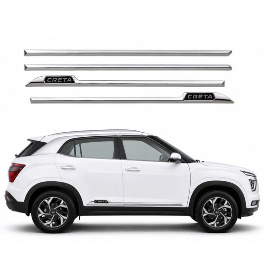 Imported Chrome Side Beading for Hyundai Creta 2020 Onwards | Set of 4 | Chrome