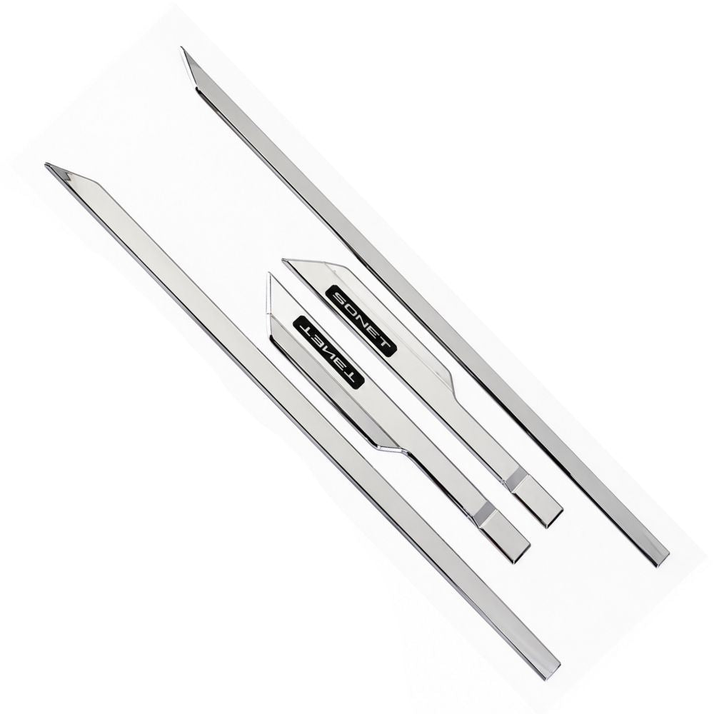 Imported Chrome Side Beading for Kia Sonet 1st Gen 2020 to 2024 | Set of 4 | Chrome
