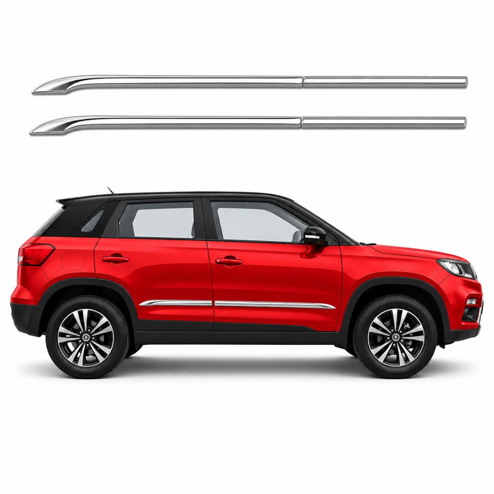 Imported Chrome Side Beading for Maruti Suzuki Vitara Brezza 2016 to 2022 | Upper Side | Chrome