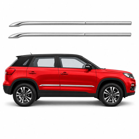 Imported Chrome Side Beading for Maruti Suzuki Vitara Brezza 2016 to 2022 | Upper Side | Chrome