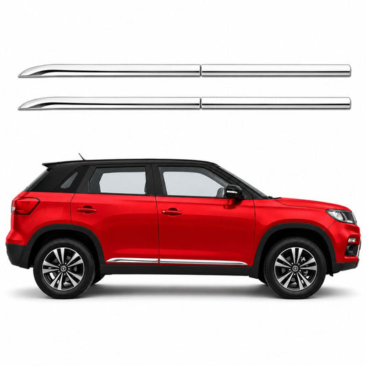 Imported Chrome Side Beading for Maruti Suzuki Vitara Brezza 2016 to 2022 | Lower Side | Chrome
