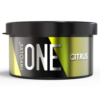 Involve Your Senses One Citrus car perfume strong fiber air freshener providing fresh citrus fragrance and long lasting aroma for car interior freshness and comfort