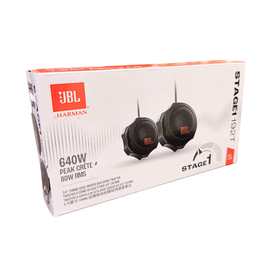 JBL Harman Stage1 192T 19mm dome car tweeter delivering crisp high frequency sound clear vocals and enhanced audio performance in car speaker systems
