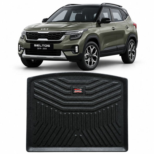 Techo X-Treme Custom Fit TPE Trunk Mat for Kia Seltos 2019-2023 | Tray Design | Raised Edges | Waterproof | All-Weather Boot Protection
