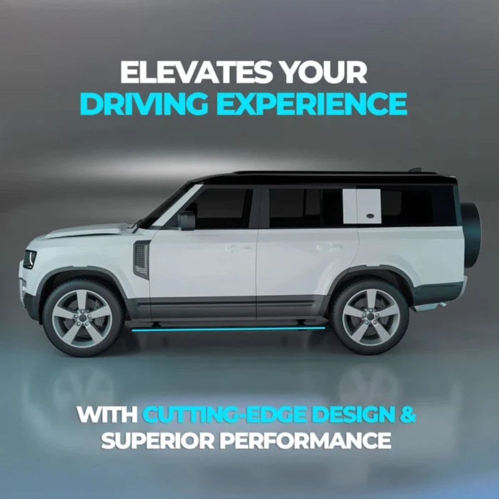 Land Rover Defender 130, 2020+ Electric Side Step with RGB Lights & App Control | 300KG Load Capacity | Automatic Opening | 1.5 Second Extension | ADC-12 Aluminium Alloy Body | 2 Years Warranty