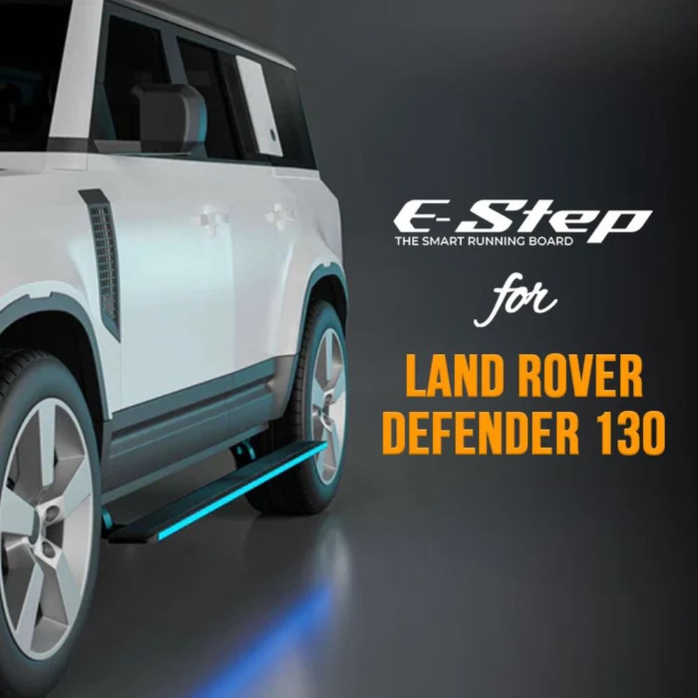 Land Rover Defender 130, 2020+ Electric Side Step with RGB Lights & App Control | 300KG Load Capacity | Automatic Opening | 1.5 Second Extension | ADC-12 Aluminium Alloy Body | 2 Years Warranty