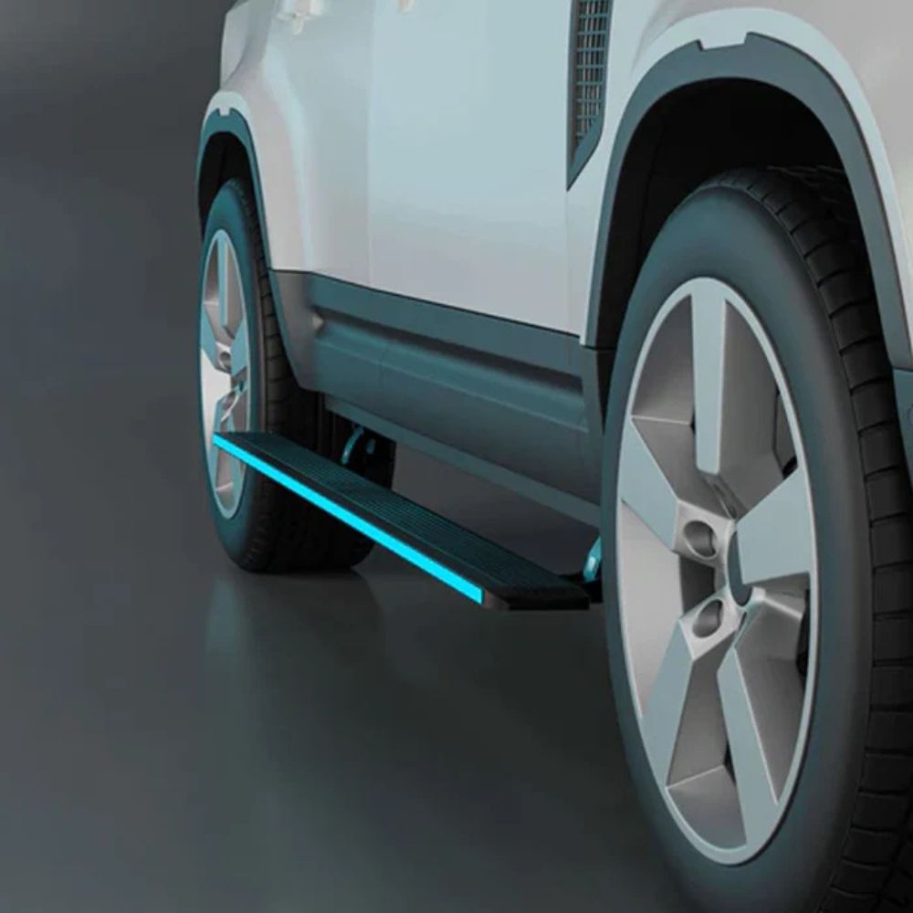 Land Rover Defender 130, 2020+ Electric Side Step with RGB Lights & App Control | 300KG Load Capacity | Automatic Opening | 1.5 Second Extension | ADC-12 Aluminium Alloy Body | 2 Years Warranty
