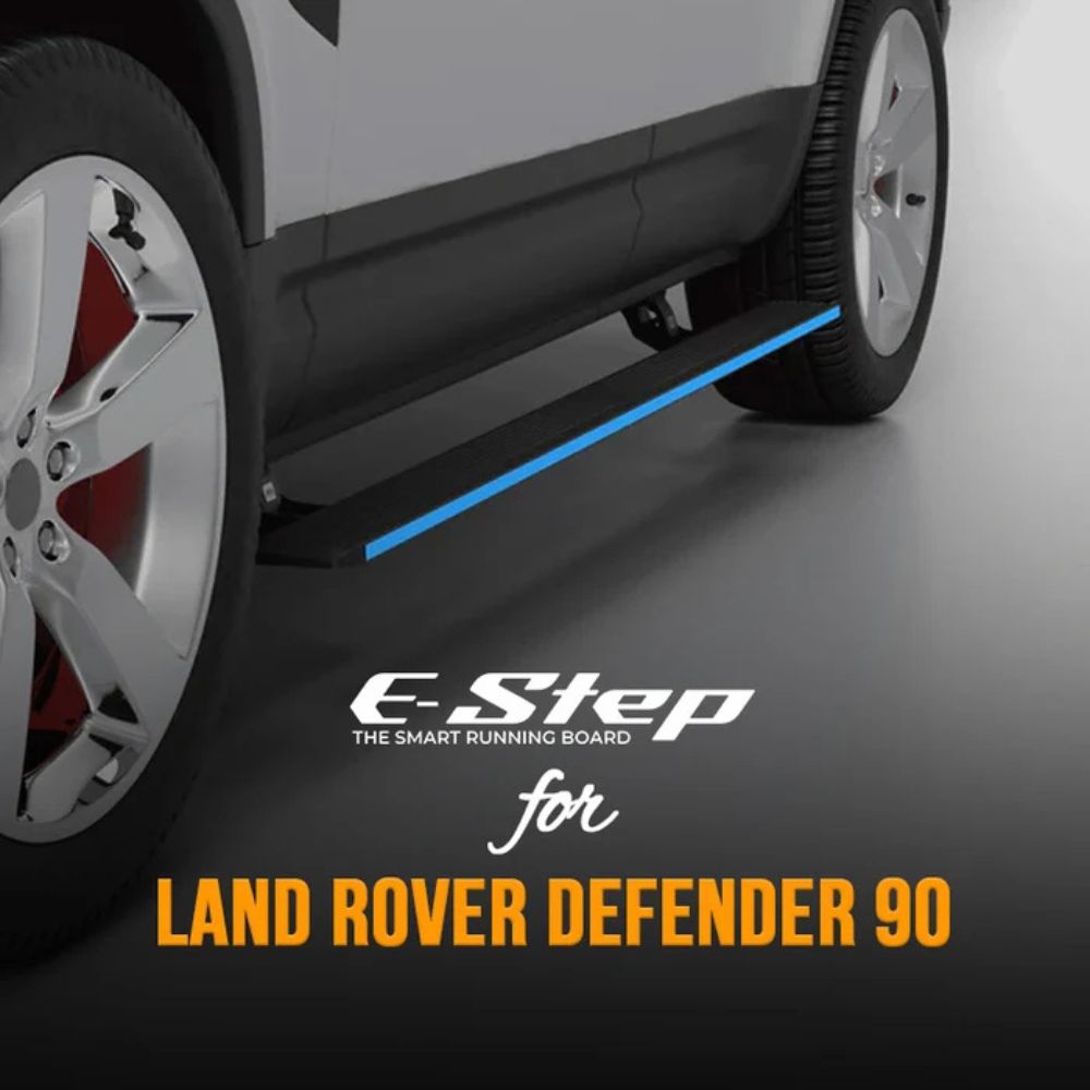 Land Rover Defender 90, 2020+ Electric Side Step with RGB Lights & App Control | 300KG Load Capacity | Automatic Opening | 1.5 Second Extension | ADC-12 Aluminium Alloy Body 