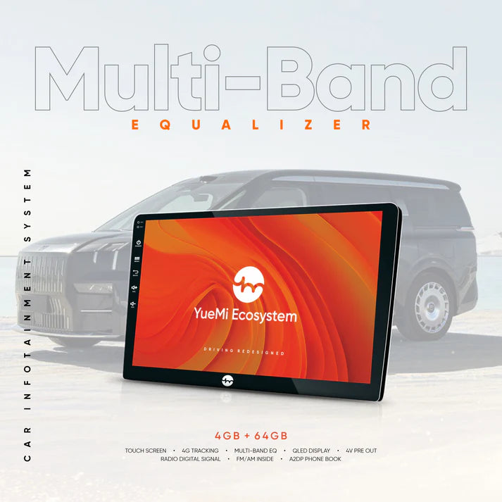 YueMi M4 4GB+64GB Multimedia Player with 360° Birdview, 4G Internet & DSP | DDR4 RAM