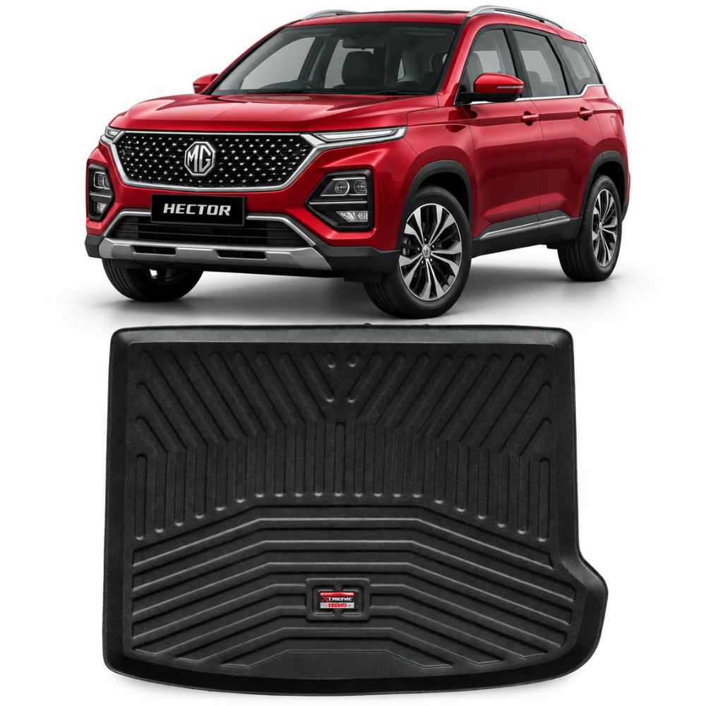 Techo X-Treme Custom Fit TPE Trunk Mat for MG Hector 2019+ | Tray Design | Raised Edges | Waterproof | All-Weather Boot Protection
