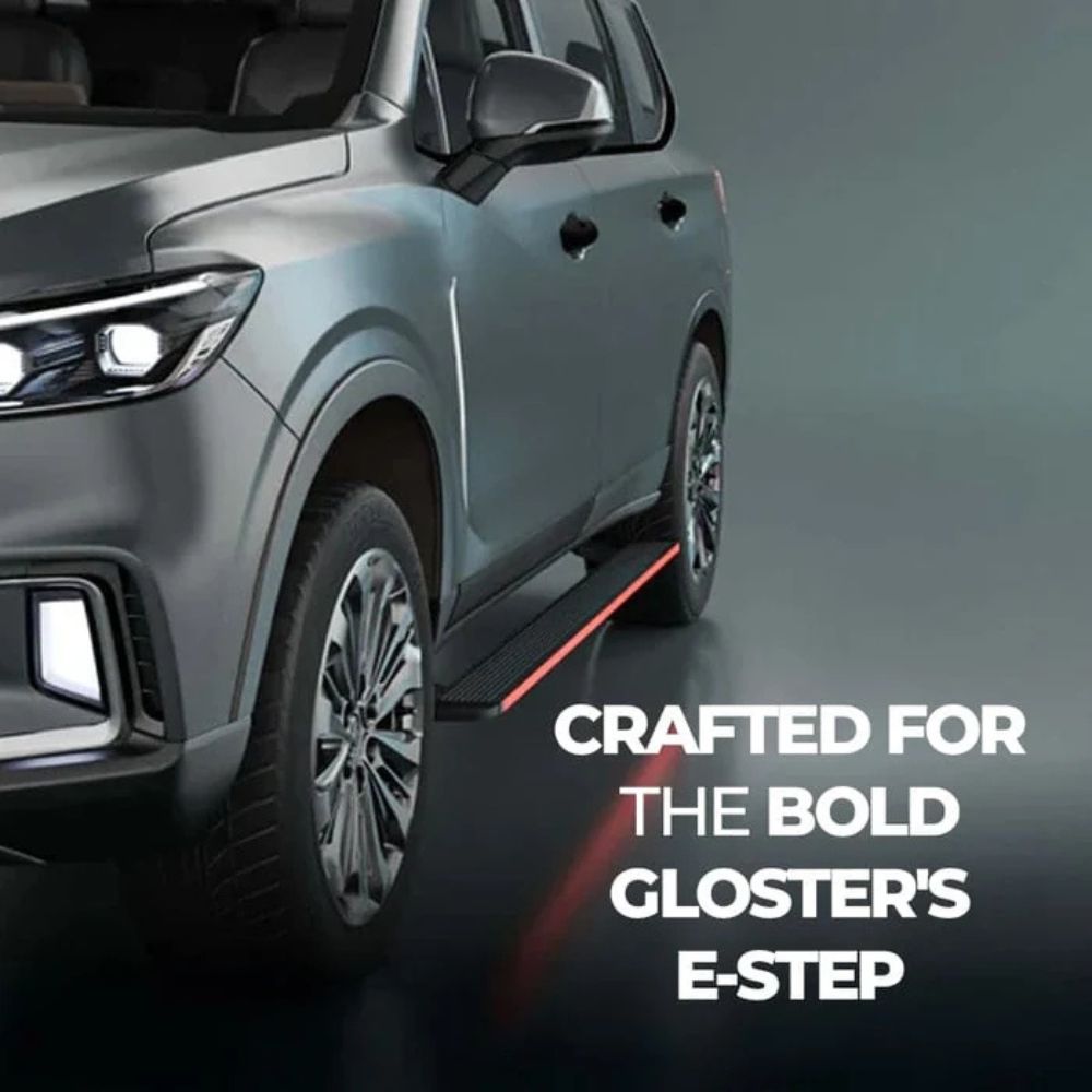 MG Motor Gloster 2020+ RGB Streamer Electric Side Step (App Controlled) | 300KG Load Capacity | Automatic Door Opening | 1.5 Second 