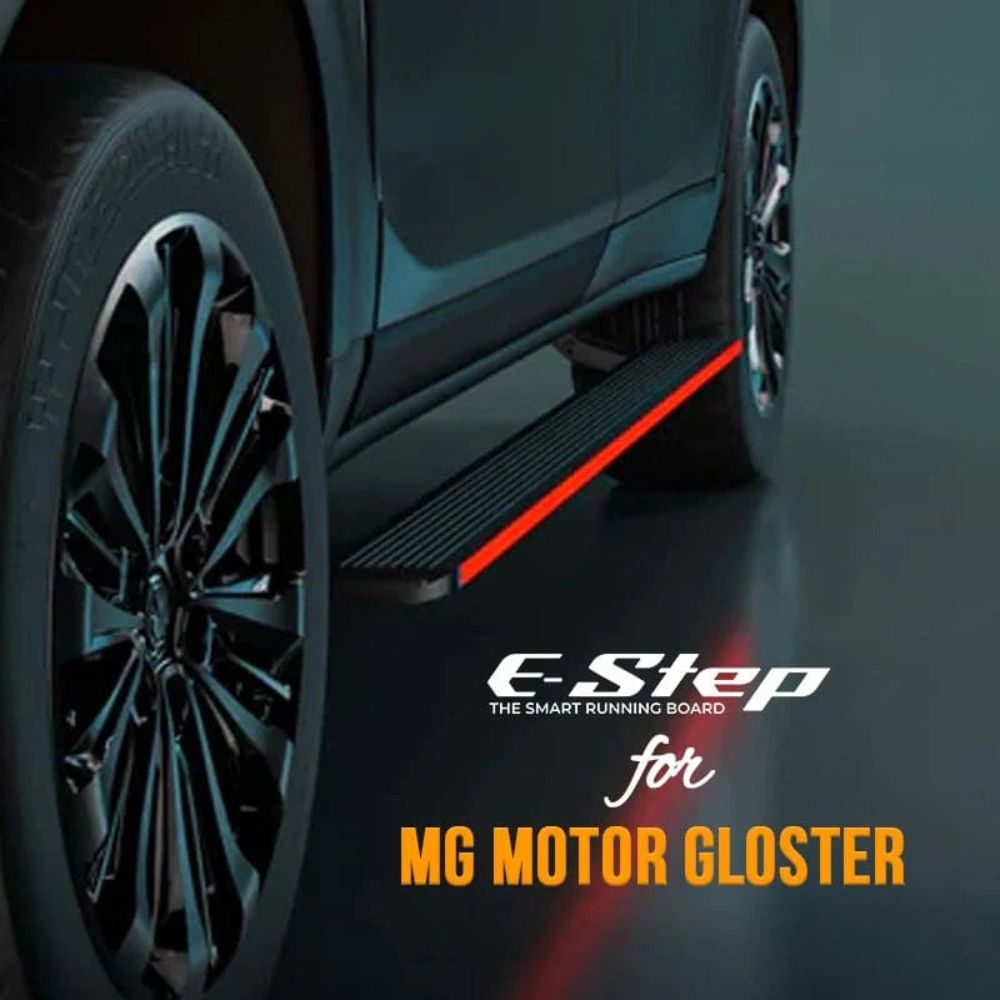 MG Motor Gloster 2020+ RGB Streamer Electric Side Step (App Controlled) | 300KG Load Capacity | Automatic Door Opening | 1.5 Second Extension | ADC-12 Aluminium Alloy Body | 2 Years 