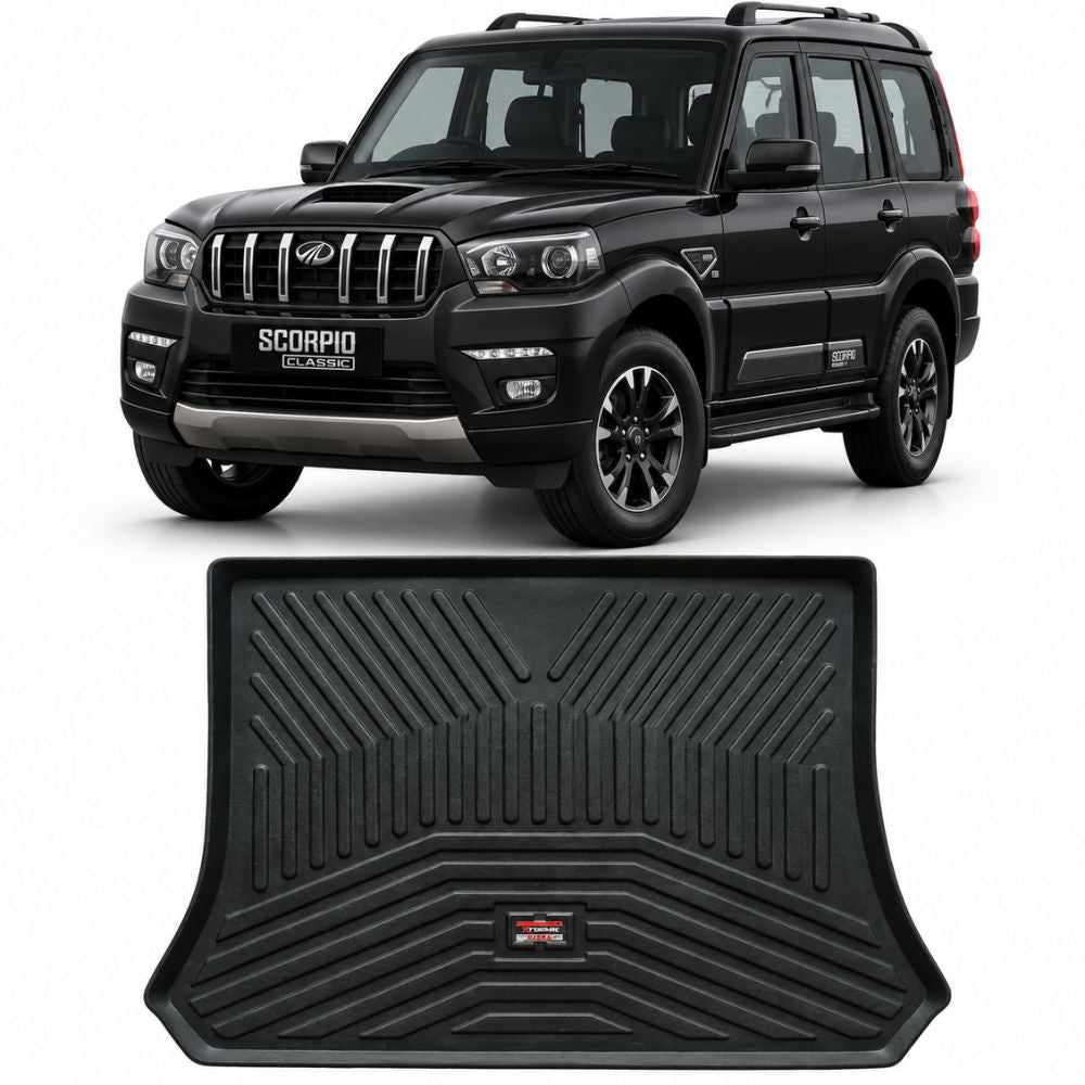 Techo X-Treme Custom Fit TPE Trunk Mat for Mahindra Scorpio Classic | Tray Design | Raised Edges | Waterproof | All-Weather Boot Protection
