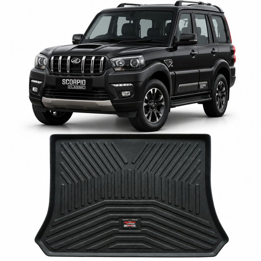 Techo X-Treme Custom Fit TPE Trunk Mat for Mahindra Scorpio Classic | Tray Design | Raised Edges | Waterproof | All-Weather Boot Protection
