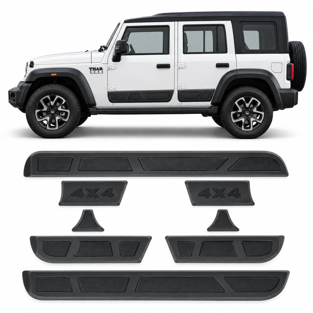 Techo Black Door Beading Mahindra Thar Roxx 2024+ Cladding Set of 8
