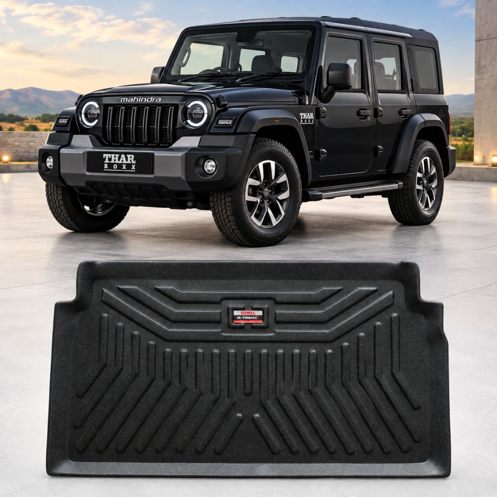 Techo X-Treme Custom Fit TPE Trunk Mat for Mahindra Thar Roxx 2024+ | Tray Design | Raised Edges | Waterproof | All-Weather Boot Protection
