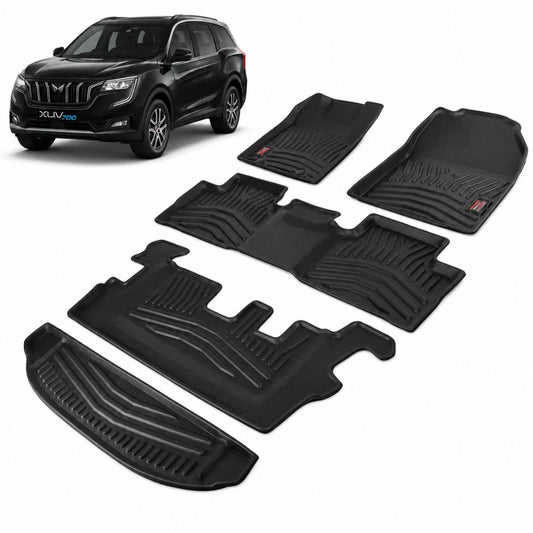 Techo X-Treme TPE Car Floor Mats for Mahindra XUV700 2021+ | 2.5mm Tray Design | Set of 5 | OEM Fit
