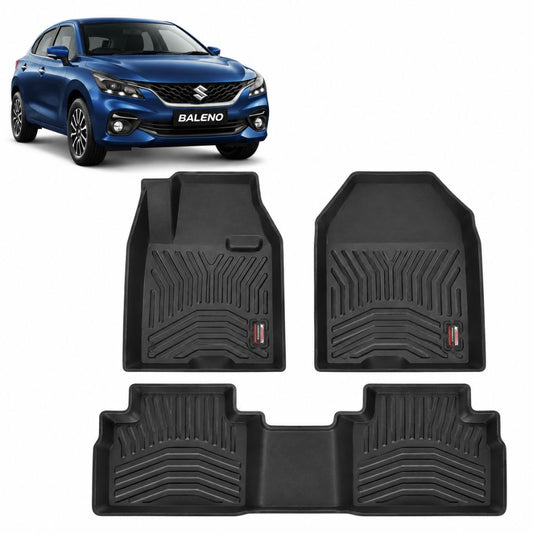 Techo X-Treme TPE Car Floor Mats for Maruti Baleno 2022+ | 2.5mm Tray Design | Set of 3 | OEM Fit
