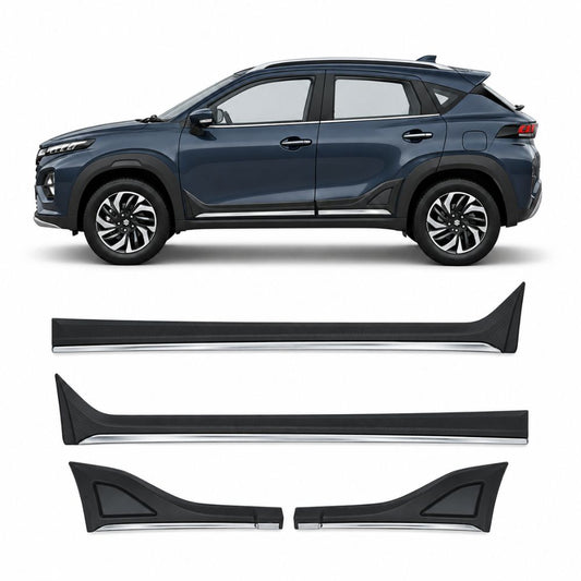 Techo Black Door Beading Maruti Fronx 2023+ Cladding with Chrome Set of 4
