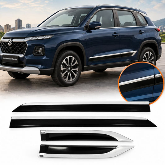Techo Black Door Beading Maruti Grand Vitara 2022+ with Chrome Set of 4
