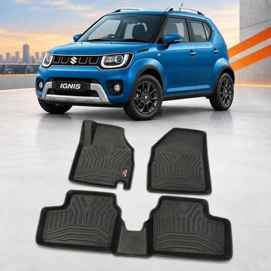 Techo X-Treme TPE Car Floor Mats for Maruti Ignis 2016+ Automatic | 2.5mm Tray Design | Set of 3 | OEM Fit
