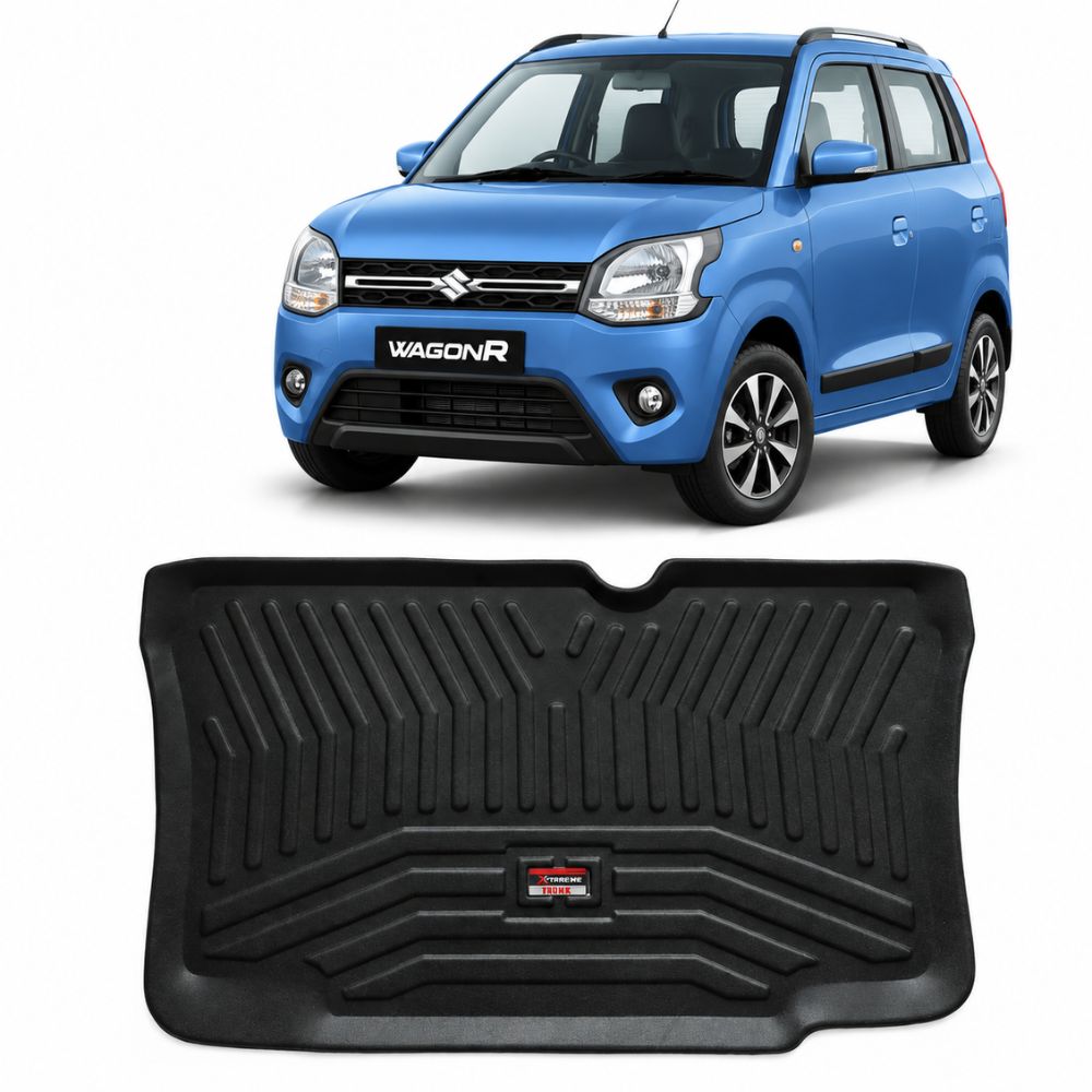 Techo X-treme Custom Fit TPE Trunk Mat for Maruti Suzuki Wagon R 2019 Onwards | Tray Design | Raised Edges | Waterproof | All-Weather Boot Protection
