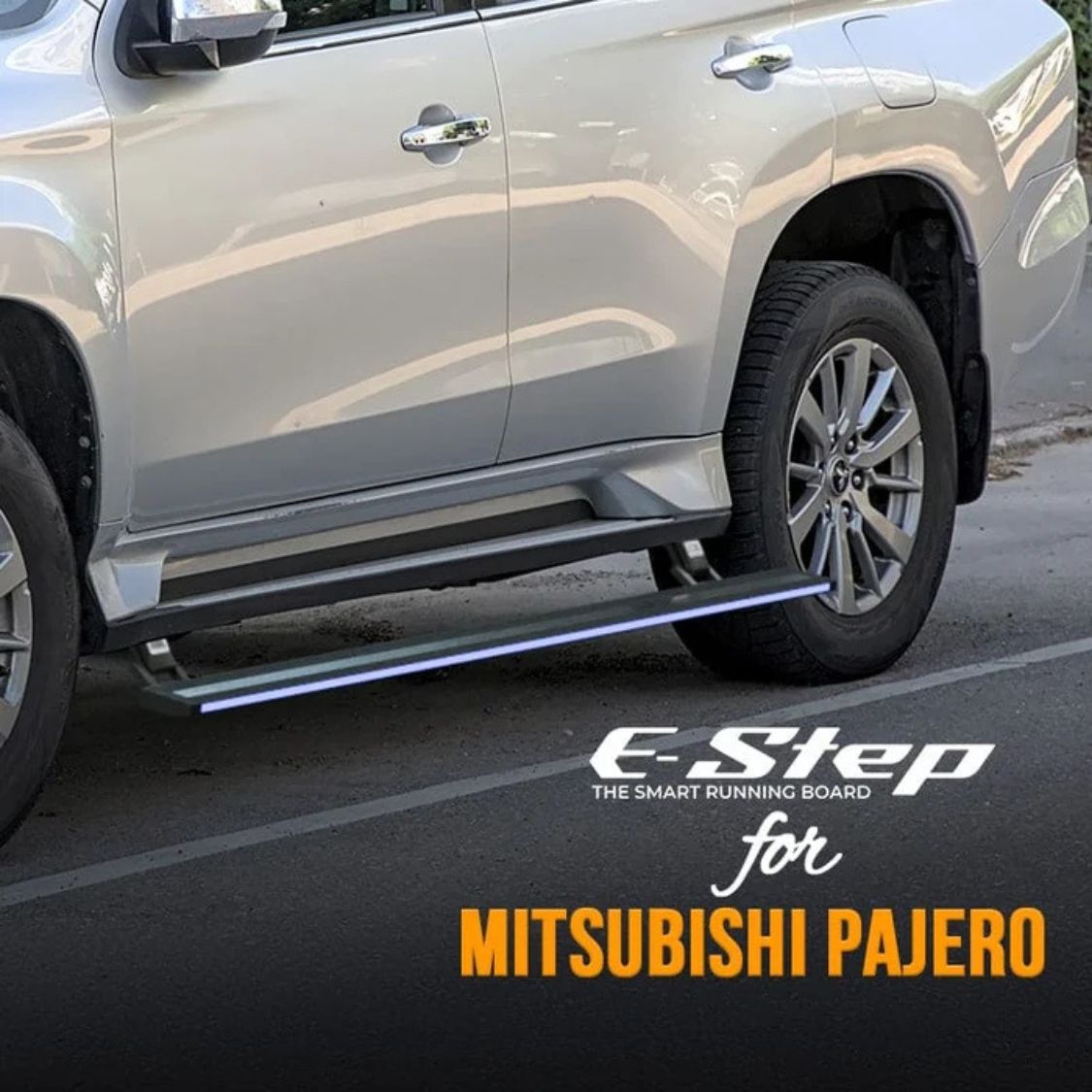 Mitsubishi Pajero 2019+ RGB Electric Side Step (App Controlled) | 300KG Load Capacity | Automatic Door Opening | 1.5 Second Extension | ADC-12 Aluminium Alloy Body | 2 Years 