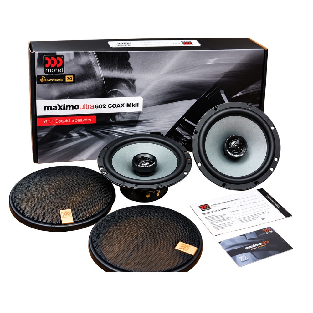Morel Maximo Ultra Coax 602 MKII 6.5-Inch 2-Way Coaxial Speakers | 160W Peak | 90W RMS | 4 Ohm | 91dB | 1 Year Warranty
