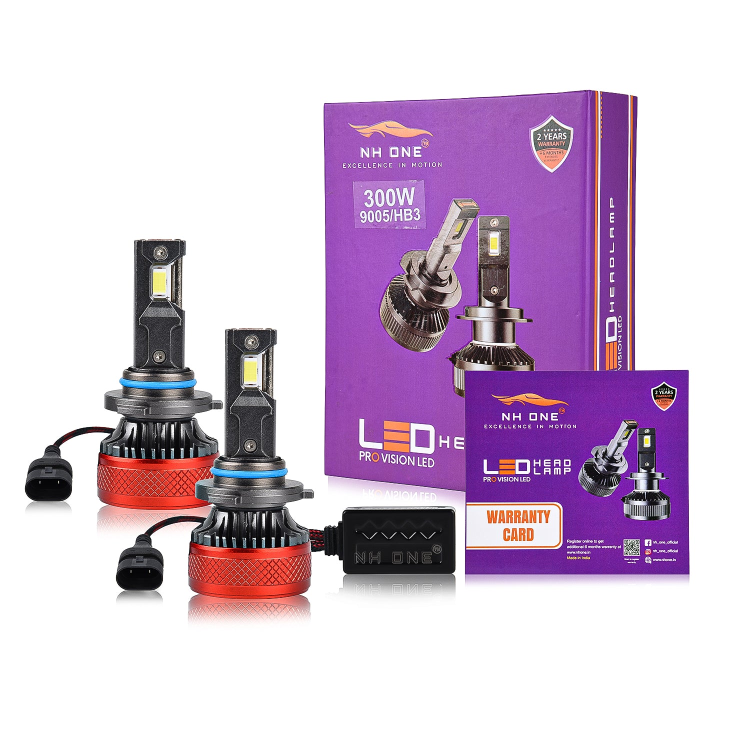 NH ONE 300W Pro Vision 9005 HB3 LED Headlight Bulb Extreme Brightness