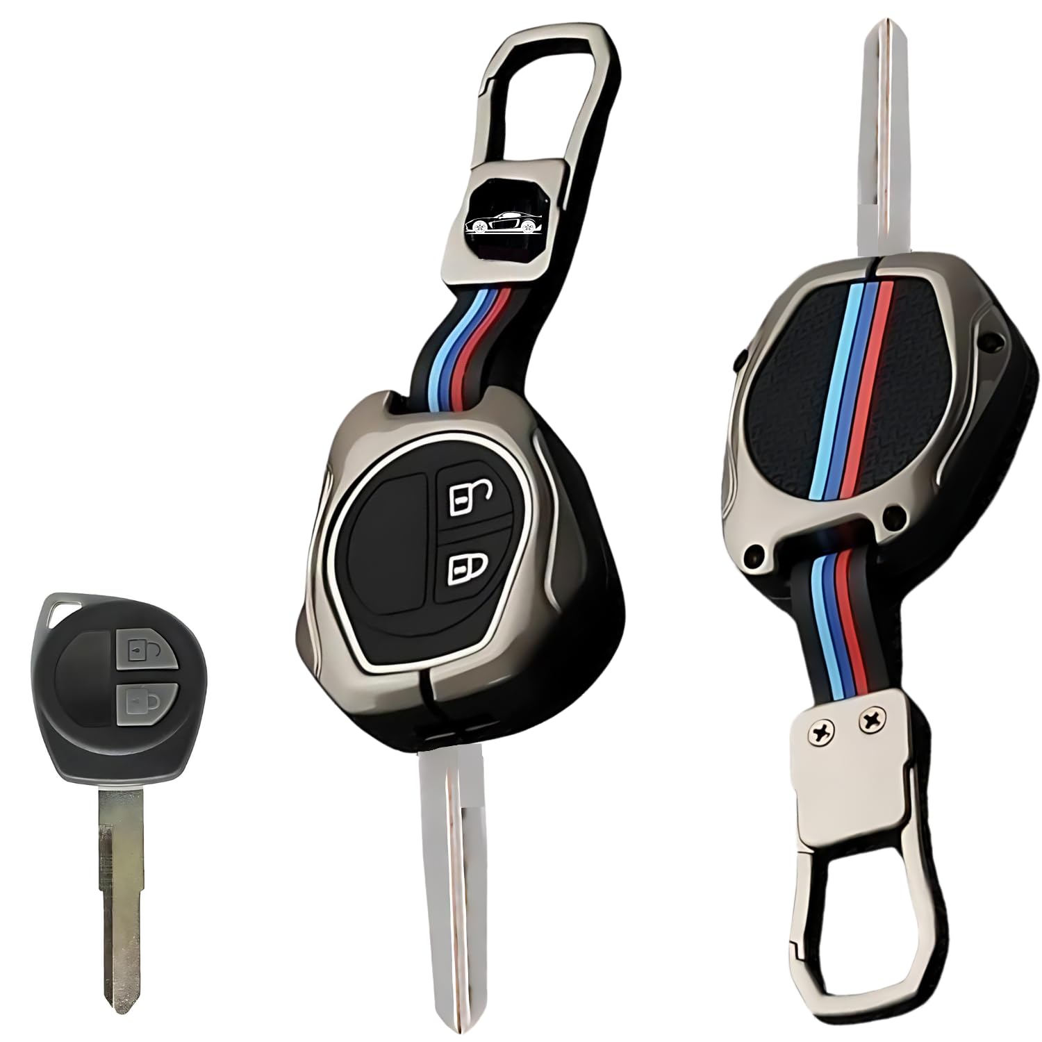 NH ONE car key metal case premium design for Maruti Suzuki 2 button remote key durable protective cover with stylish finish and strong build quality