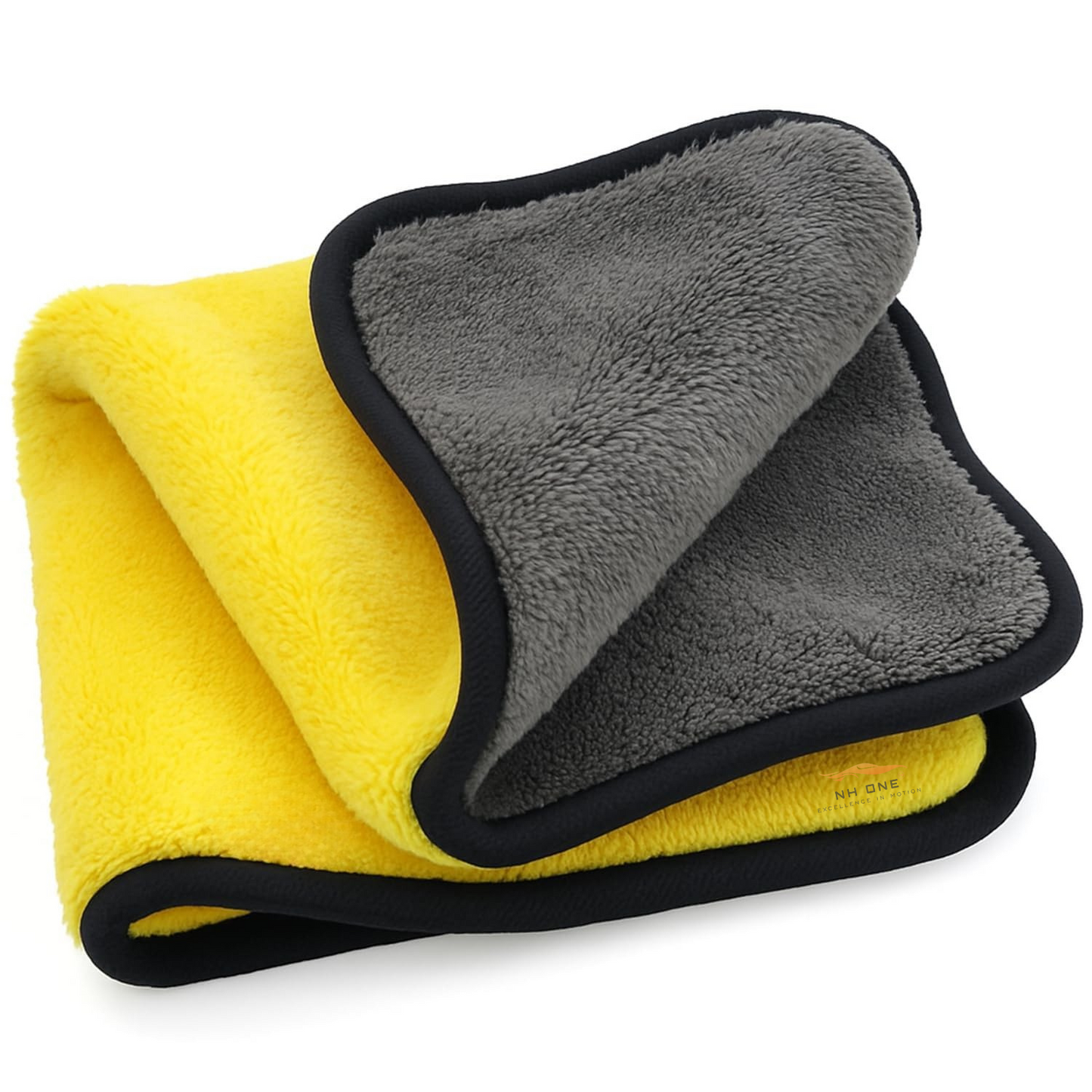 NH ONE microfiber cloth 40x40 cm 800 GSM thick lint free streak free multipurpose towel for car and bike cleaning washing and detailing premium automotive use