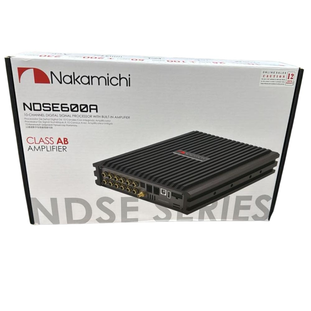 Nakamichi NDSE600A 8 IN 10 OUT Class AB DSP Amplifier | USB Lossless | Bluetooth | 31 Band EQ | External LCD Controller Support
