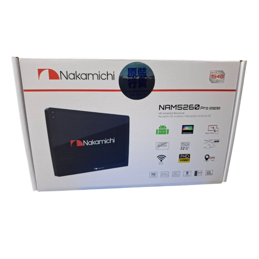 Nakamichi NAM5260 Pro 9 Inch Android Touchscreen Multimedia Receiver 4GB RAM 64GB ROM High Definition Car Stereo