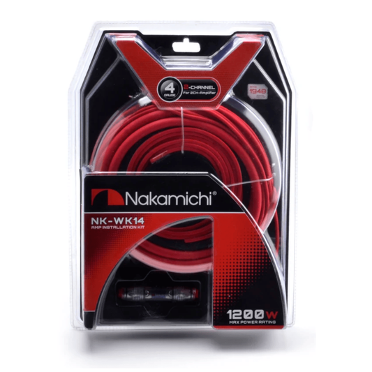 Nakamichi NK-WK14 4-Gauge Car Audio Amplifier Wiring Kit for High-Performance Sound Upgrades.