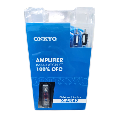 Onkyo X-AK42 4-Gauge 100% OFC Amplifier Installation Kit with 1500W Max Power Capacity.
