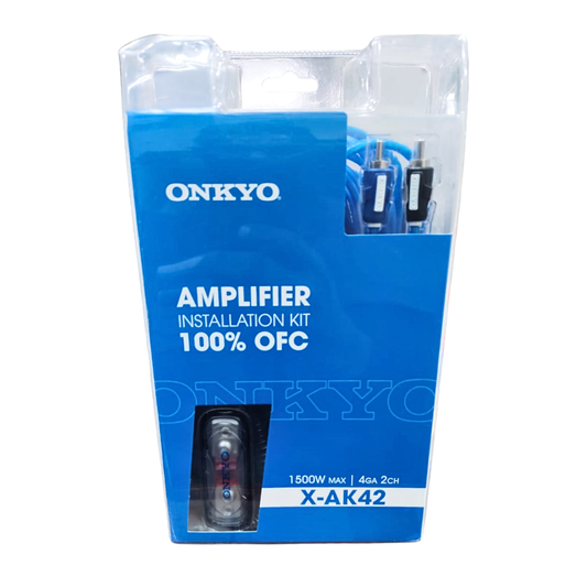 Onkyo X-AK42 4-Gauge 100% OFC Amplifier Installation Kit with 1500W Max Power Capacity.