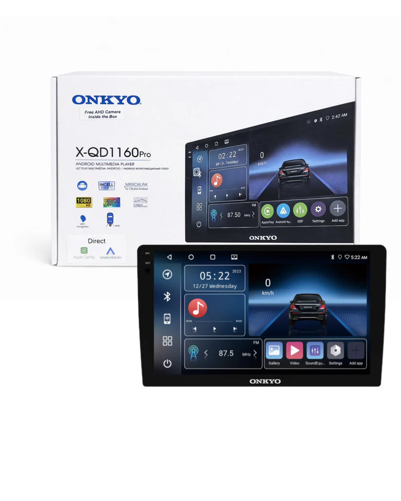 Onkyo X-QD1160 PRO (2GB/32GB) Android Stereo with Certified Wireless CarPlay & Android Auto